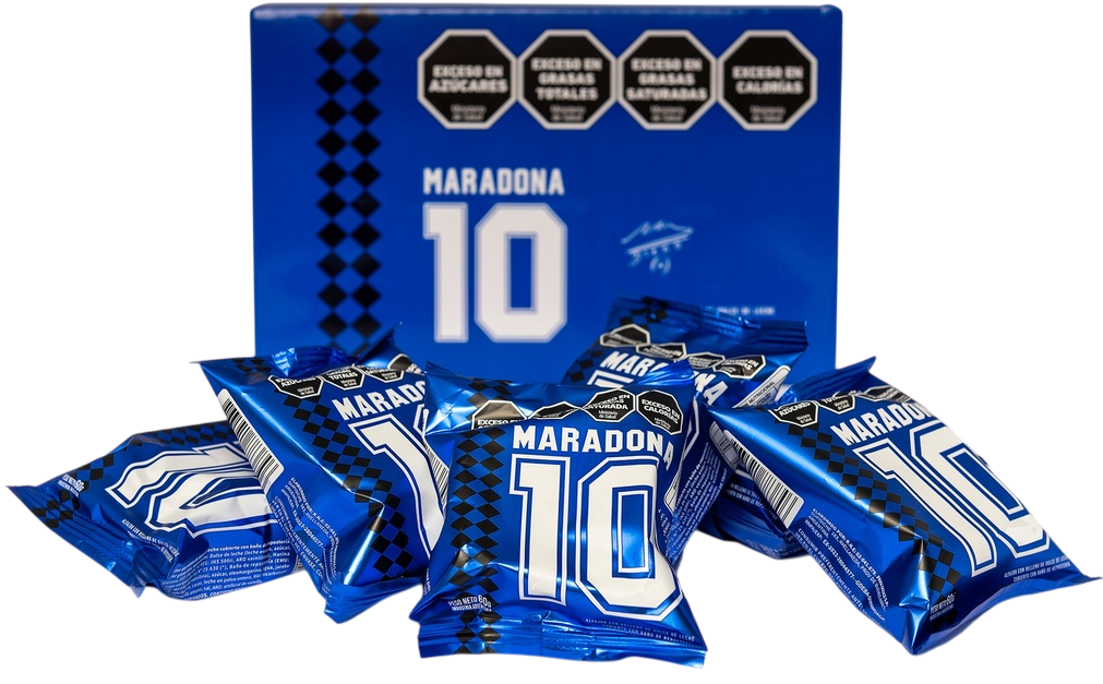 ALFAJOR MARADONA 10 DDL CHOCOLATE NEGRO X 60 GRS -CAJA X 6 UNIDADES