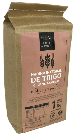 HARINA TRIGO INTEGRAL ORGANICA GRUESA -MOLIDA EN PIEDRAS- FINCAS EL PARAISO X 1 KG