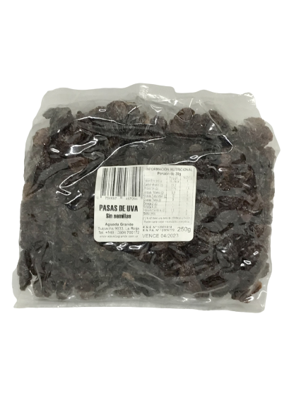 PASAS DE UVA AGUADA GRANDE X 250 GRS