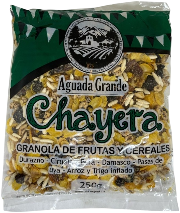 GRANOLA CHAYERA FRUTAS Y CEREALES AGUADA GRANDE X 250 GRS